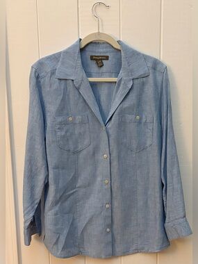 Tommy Bahama Light Blue Linen Button-Up Shirt